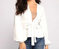 Pretty And Poised Peplum Belted Top