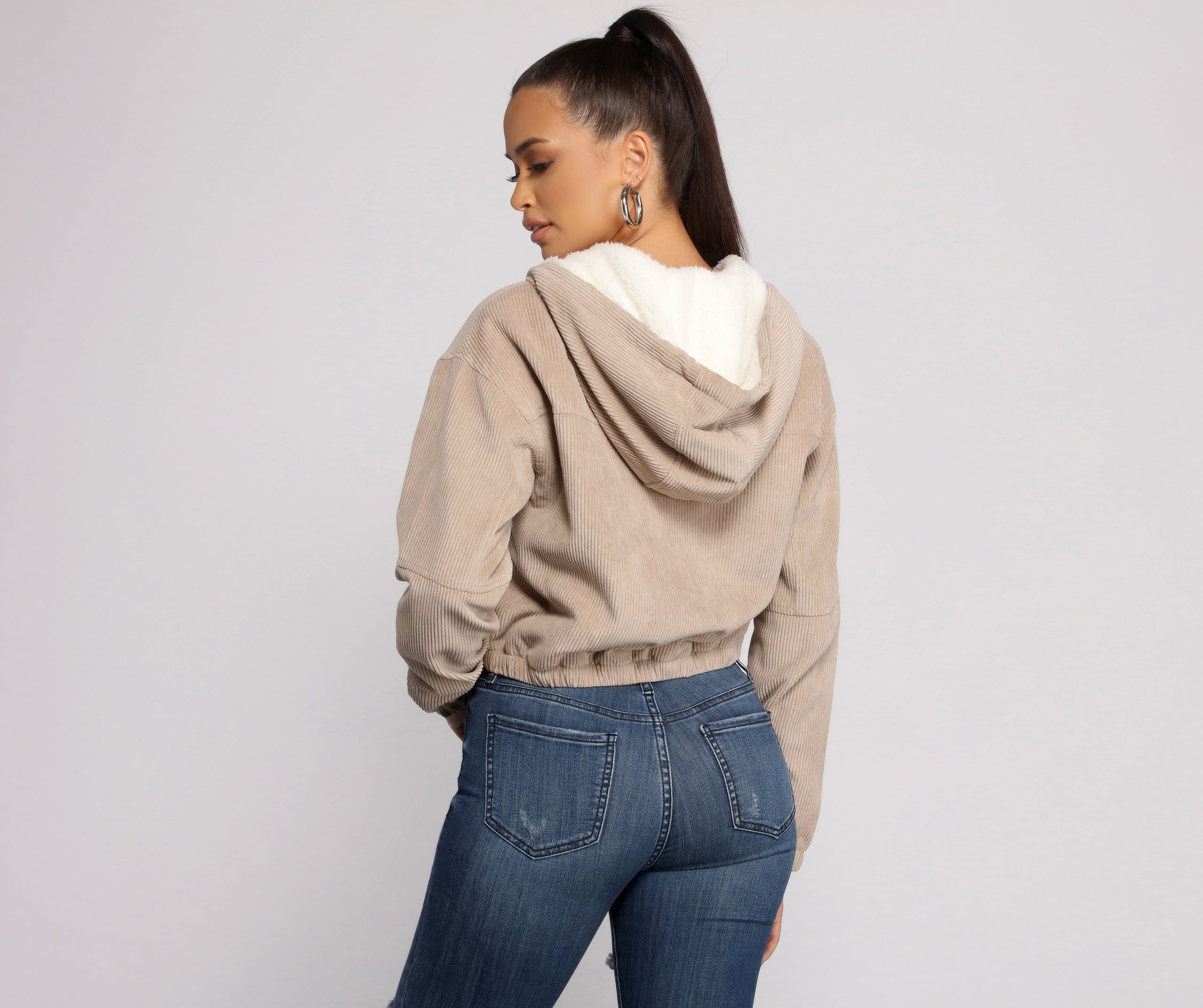 Corduroy Cutie Cropped Sherpa Jacket