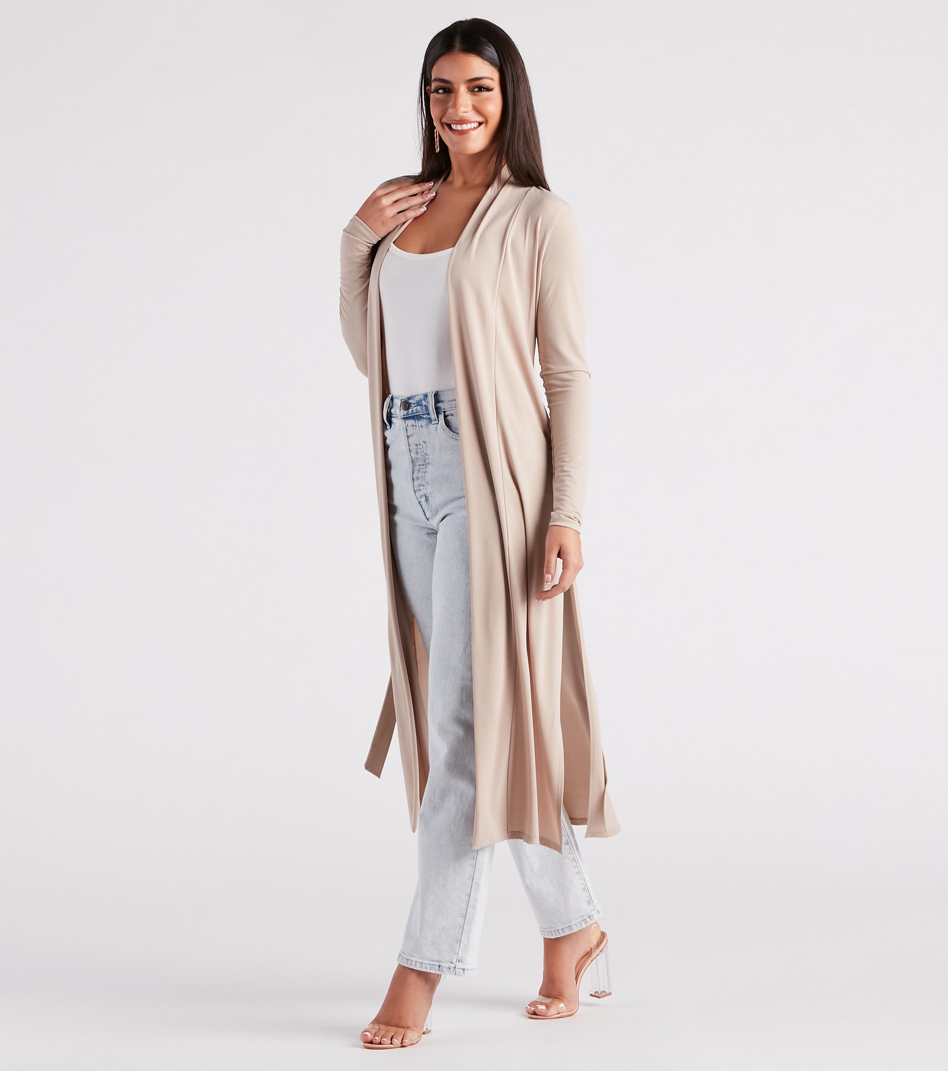 Her Business Slit Duster Trench