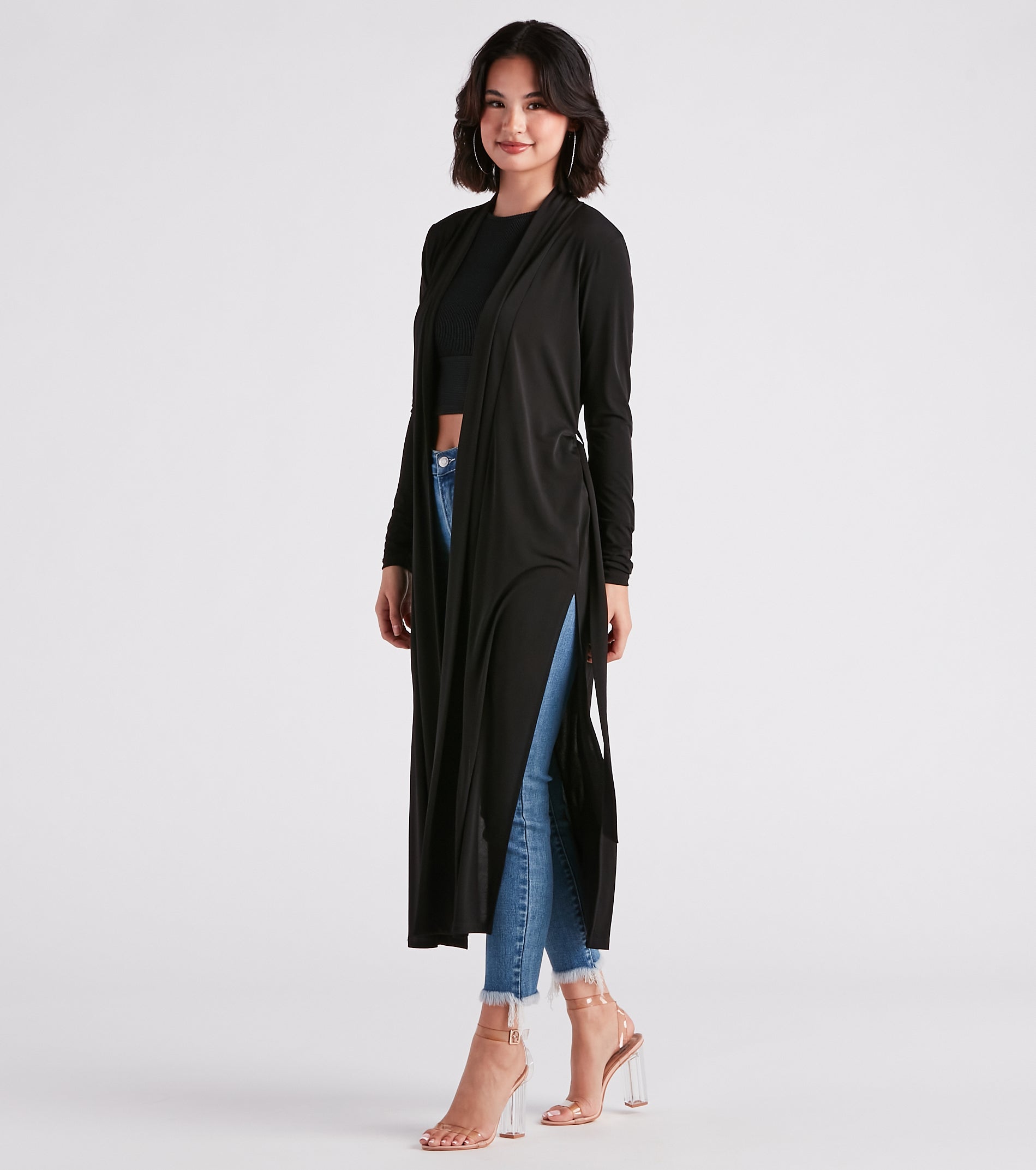 Her Business Slit Duster Trench