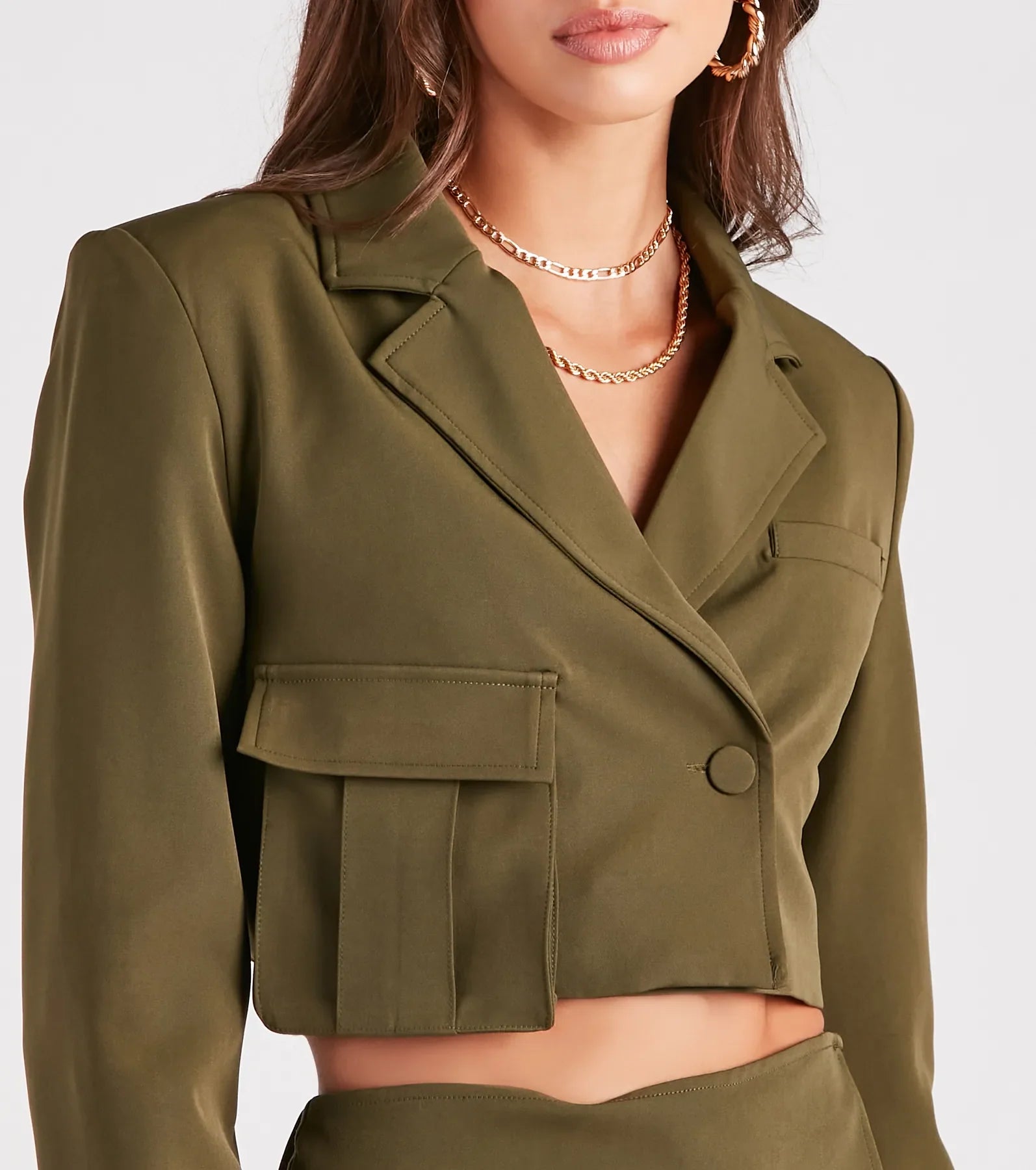 Cargo Cutie Structured Crop Blazer