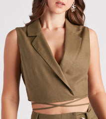 Make The Shift Linen Tie Waist Vest