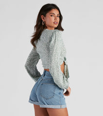 Swept Away Gauze Tie-Front Top