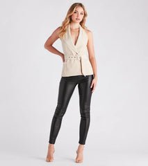 Classic And Iconic Halter Belted Vest Top