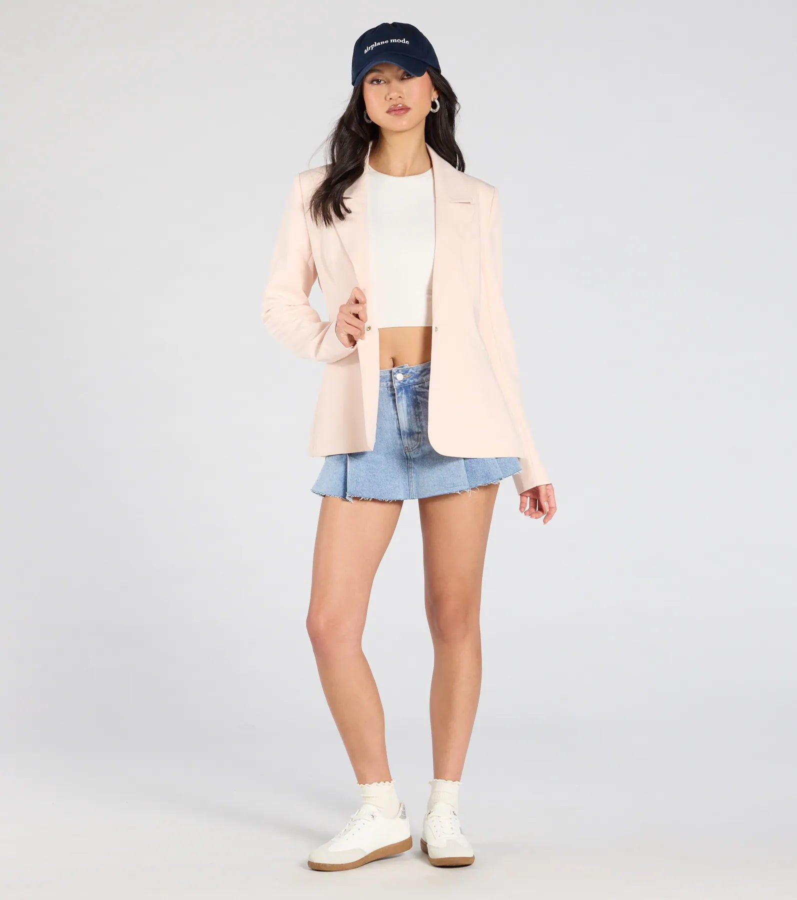 Miss Always On Time Collared Woven Blazer