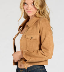 Ready To Go Faux Suede Crop Jacket