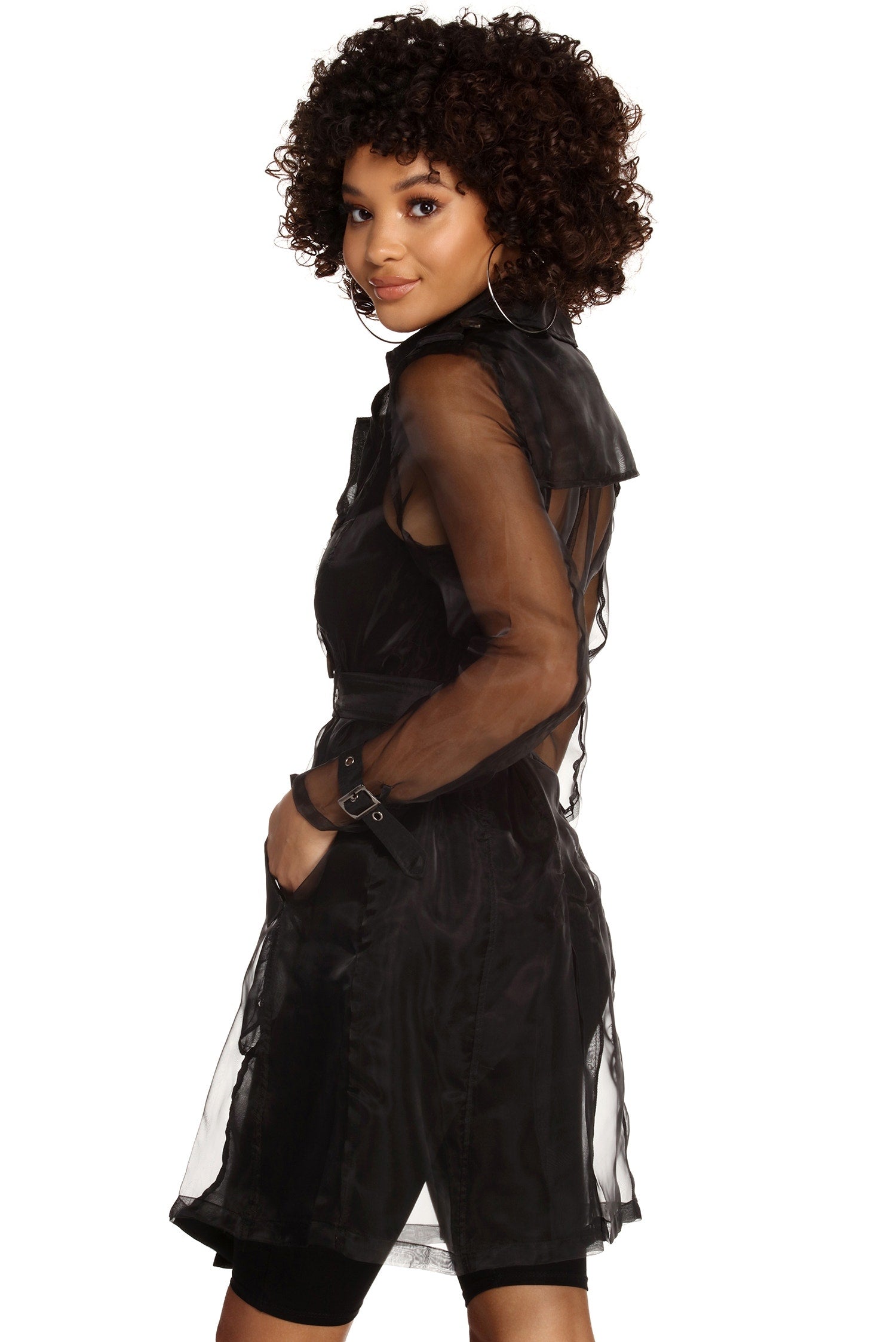 Sheer Organza Trench Coat