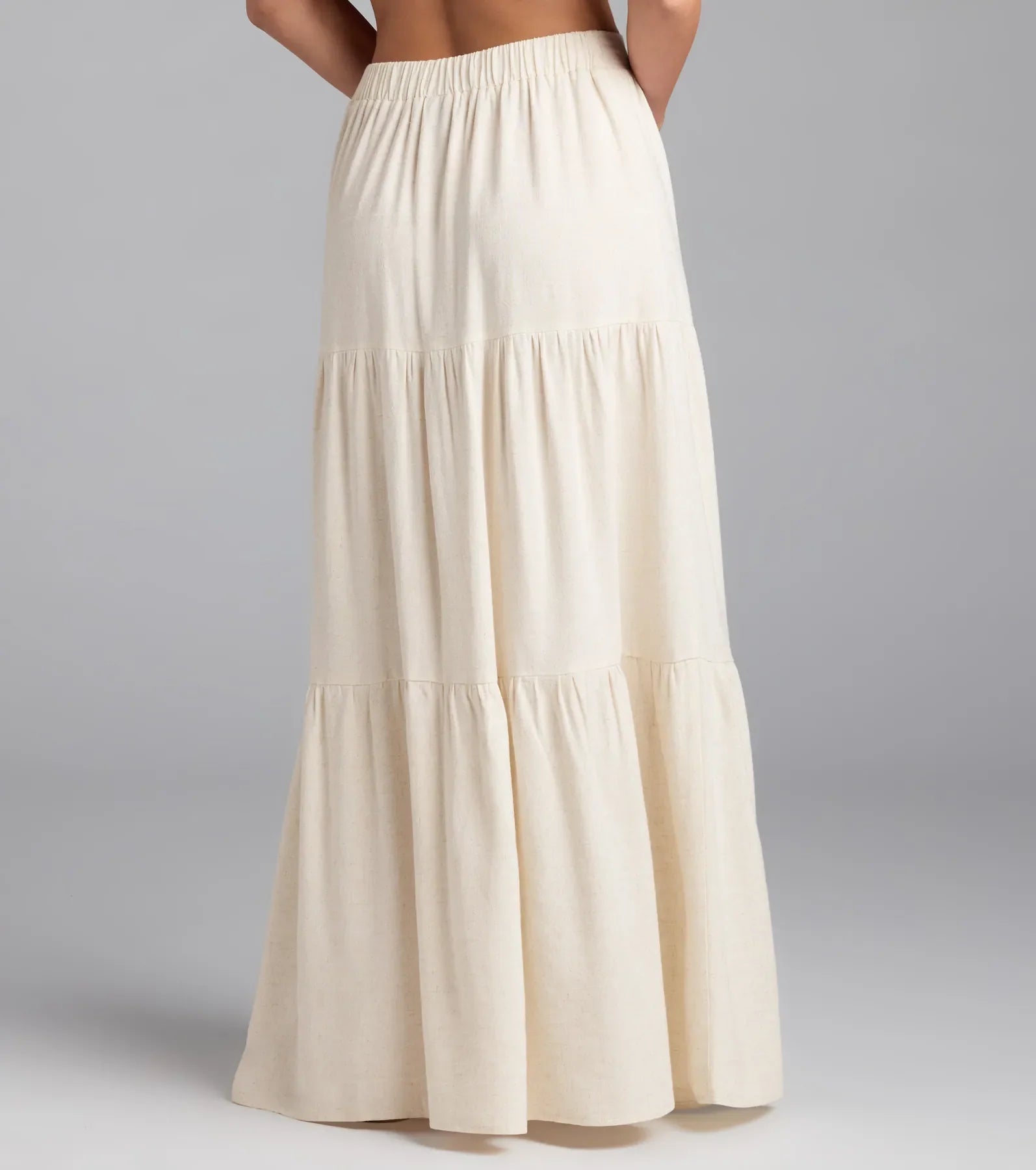 Coastal Breeze Linen High Slit Maxi Skirt