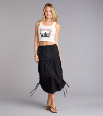 Sweet Stroll Ruched Midi Skirt