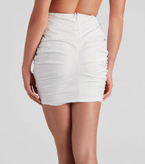 Vacay Bound Ruched Mini Skirt