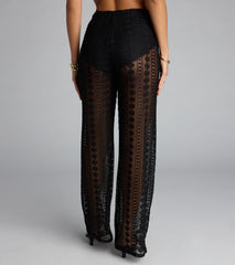 Catching Looks Crochet Palazzo Pants