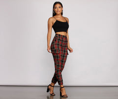 Perfectly Plaid High Waist Joggers