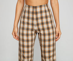 Bring The Flare Plaid Pants