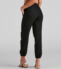 Seashore Stroll Drawstring Linen Joggers