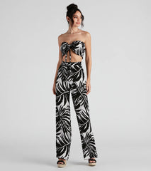 Sandy Beaches Palm Wide-Leg Pants