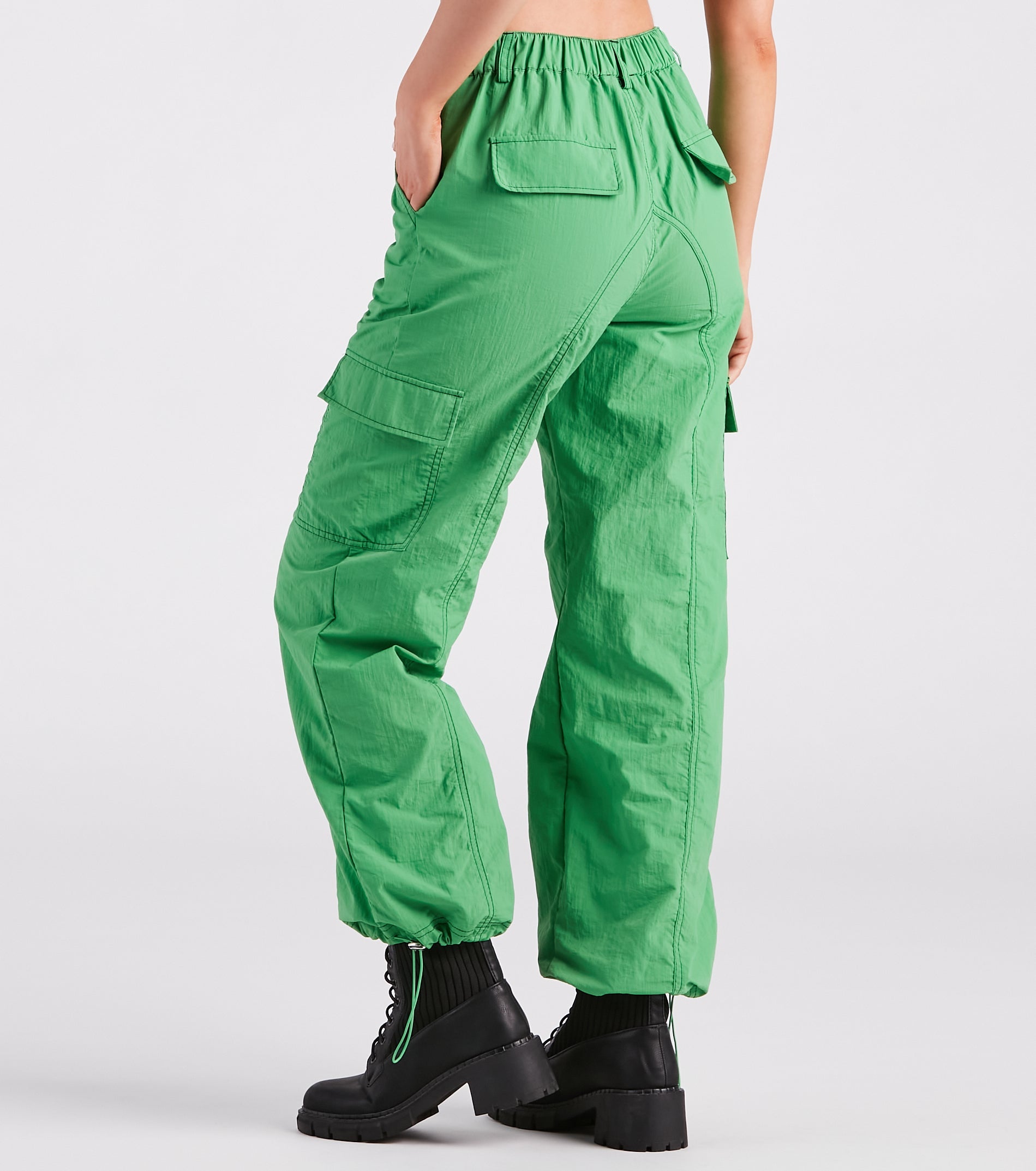 The Bottom Line High-Rise Parachute Cargo Pants