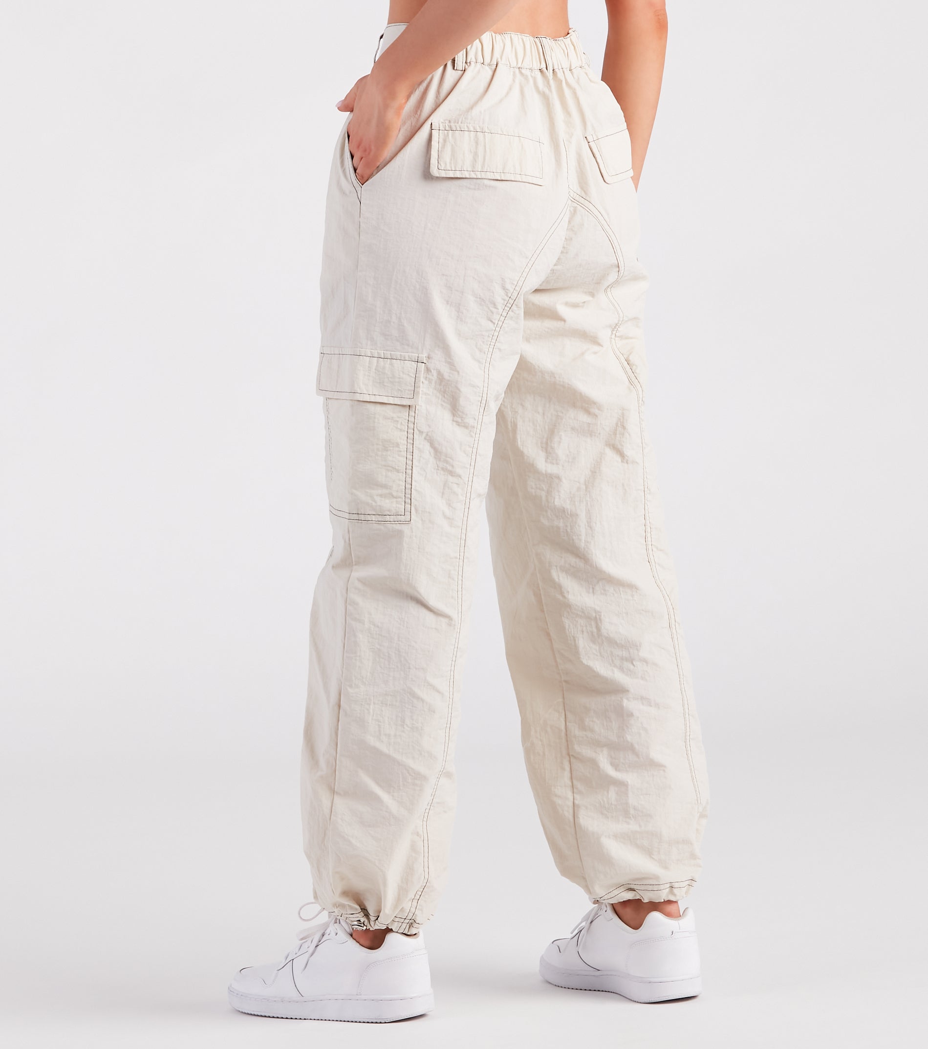 The Bottom Line High-Rise Parachute Cargo Pants