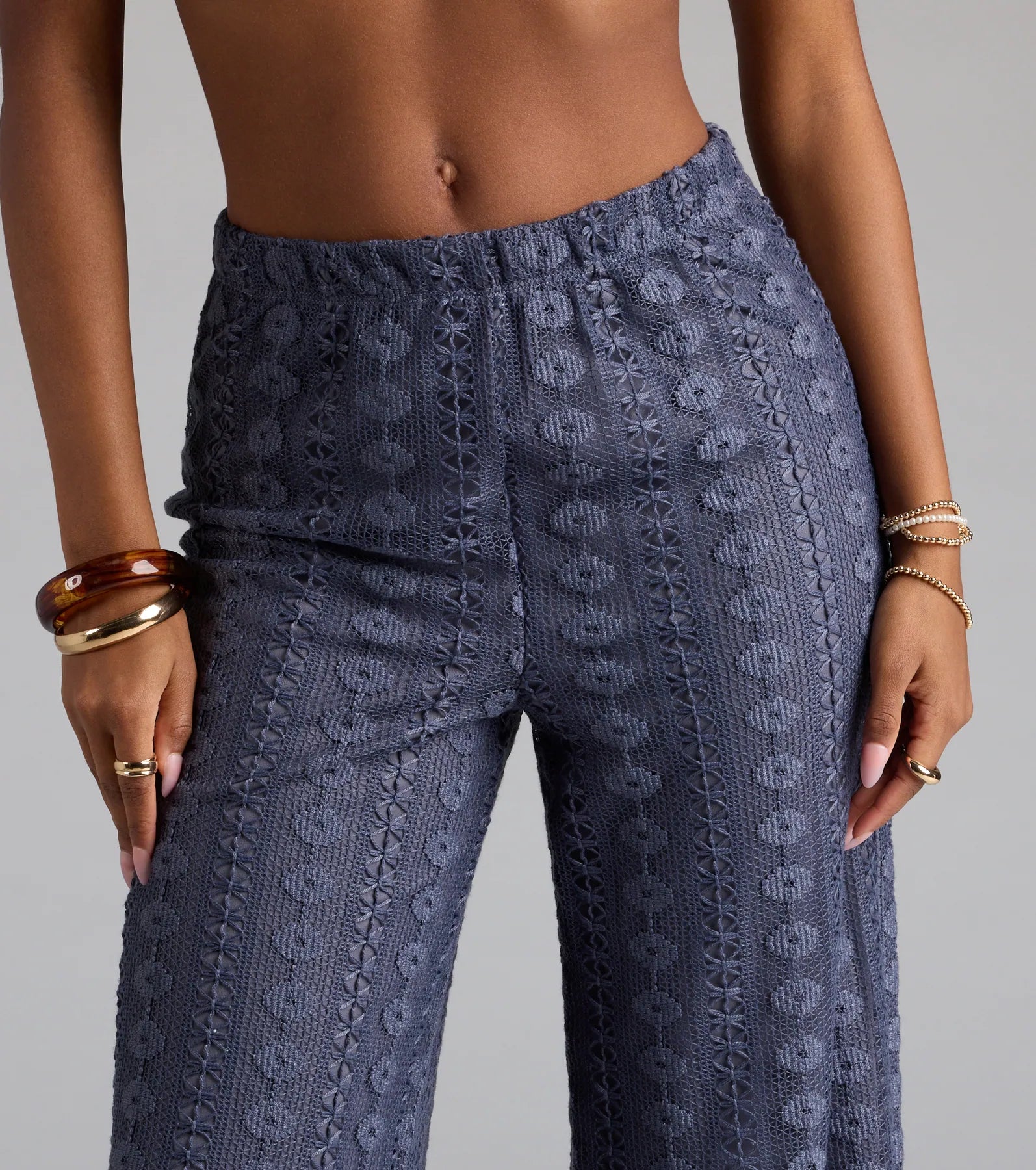 Weekend Breeze High-Rise Crochet Palazzo Pants