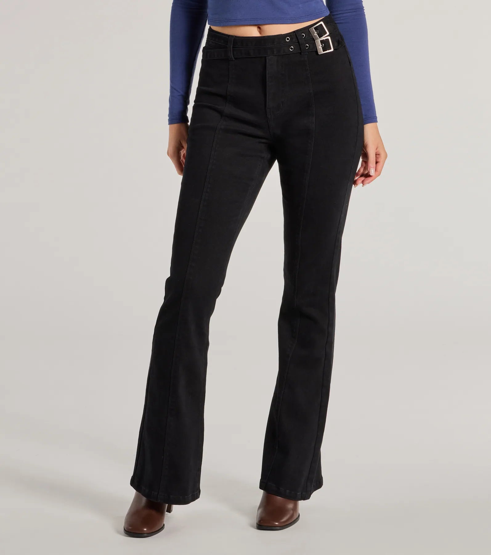 Cool Icon High-Rise Belted Bootcut Pants