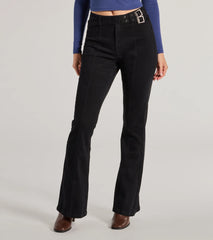 Cool Icon High-Rise Belted Bootcut Pants