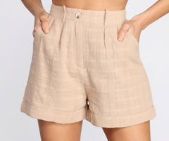 Lively In Linen High Waist Shorts