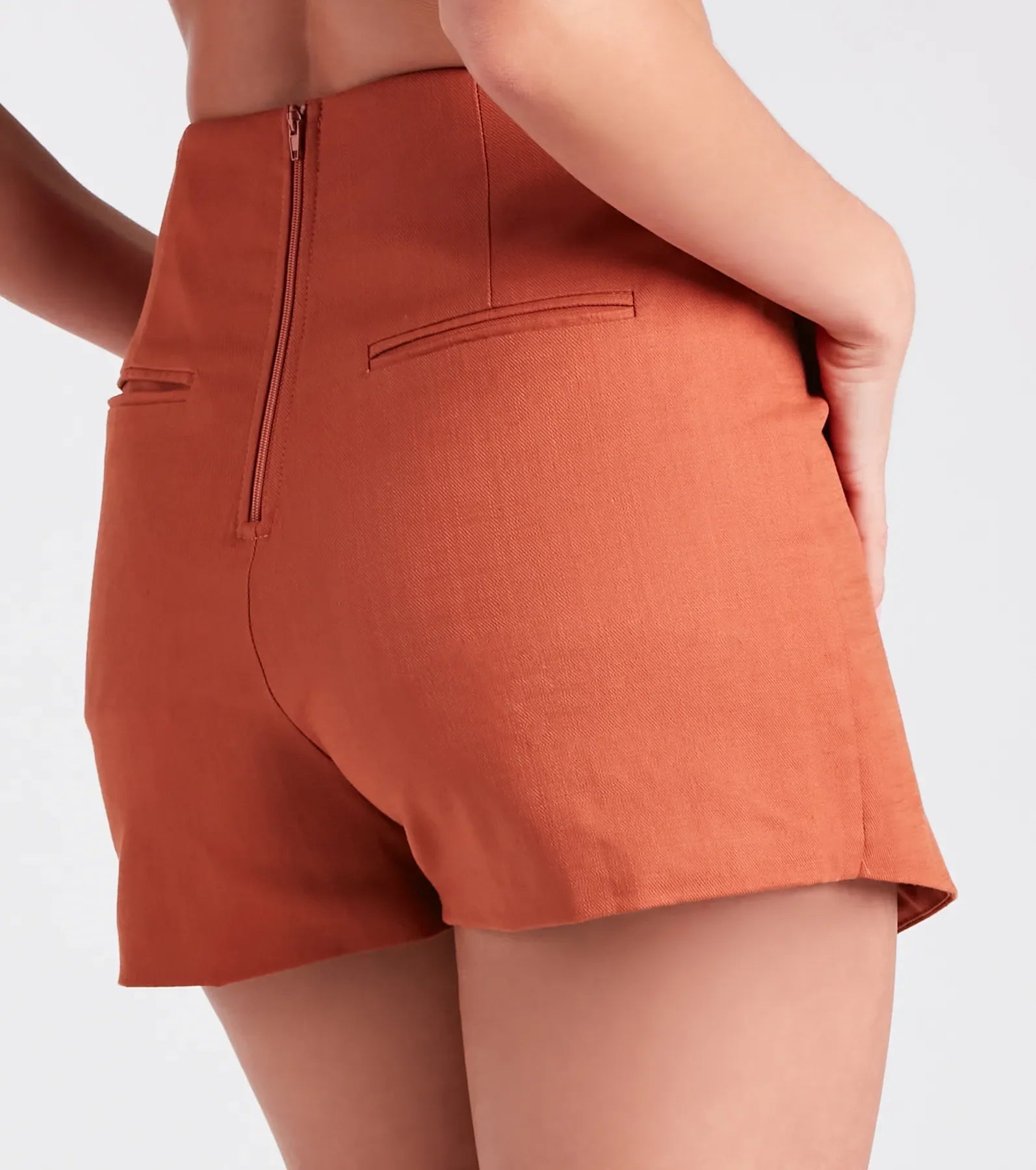 Flirtatious Style Wrap-Front Linen Skort