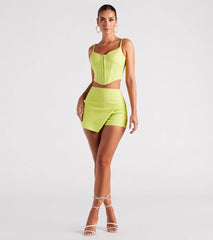 Flirtatious Style Wrap-Front Linen Skort