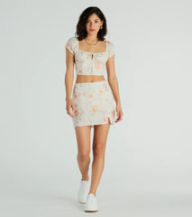 Prettiest Vibe High Waist Floral Woven Skort