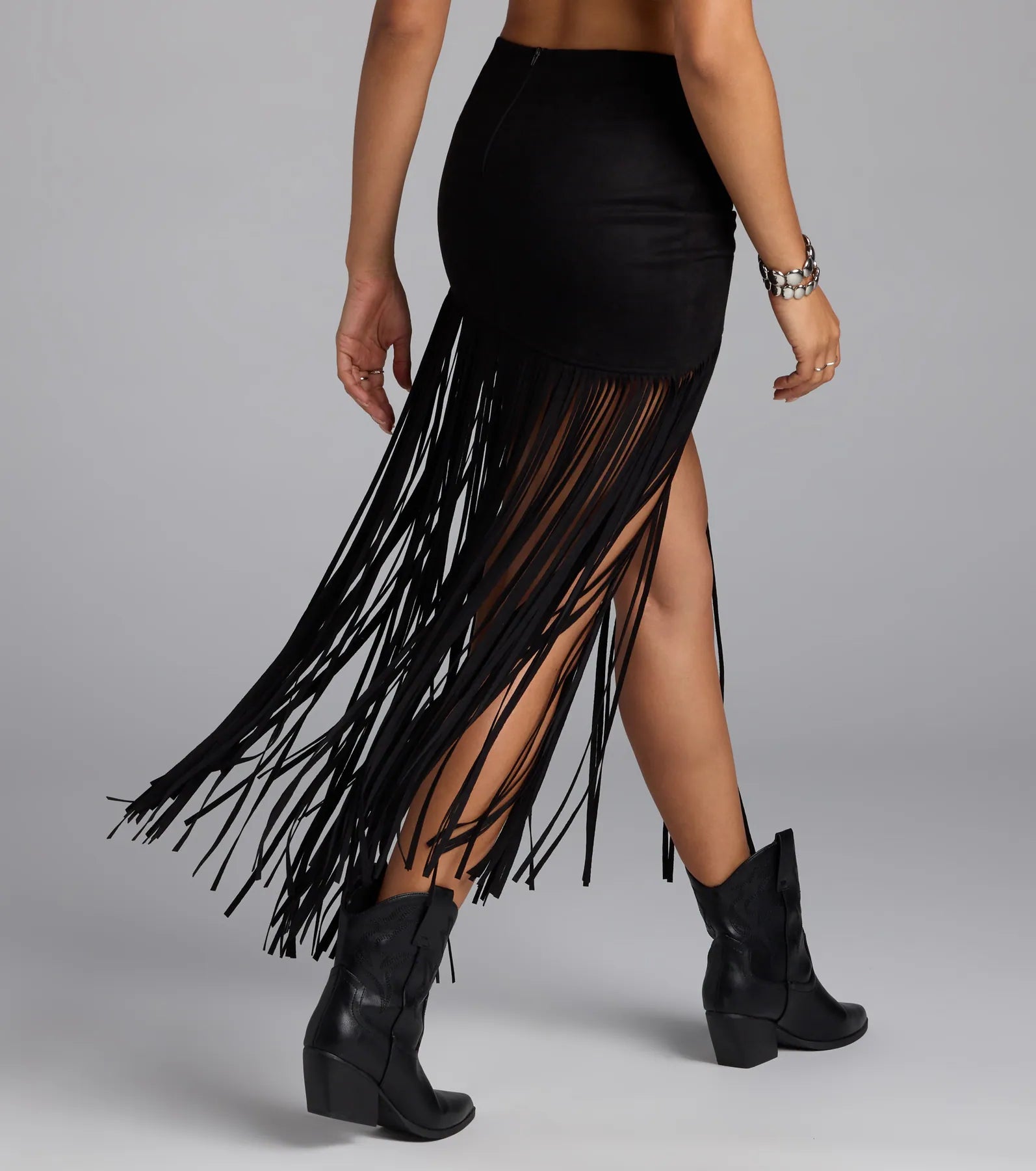 Shake It Up Fringe Maxi Skirt