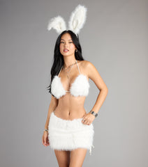 Cozy Cutie Snow Bunny Faux Fur Mini Skirt