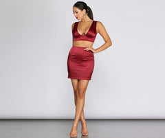 Sweet In Satin Mini Skirt