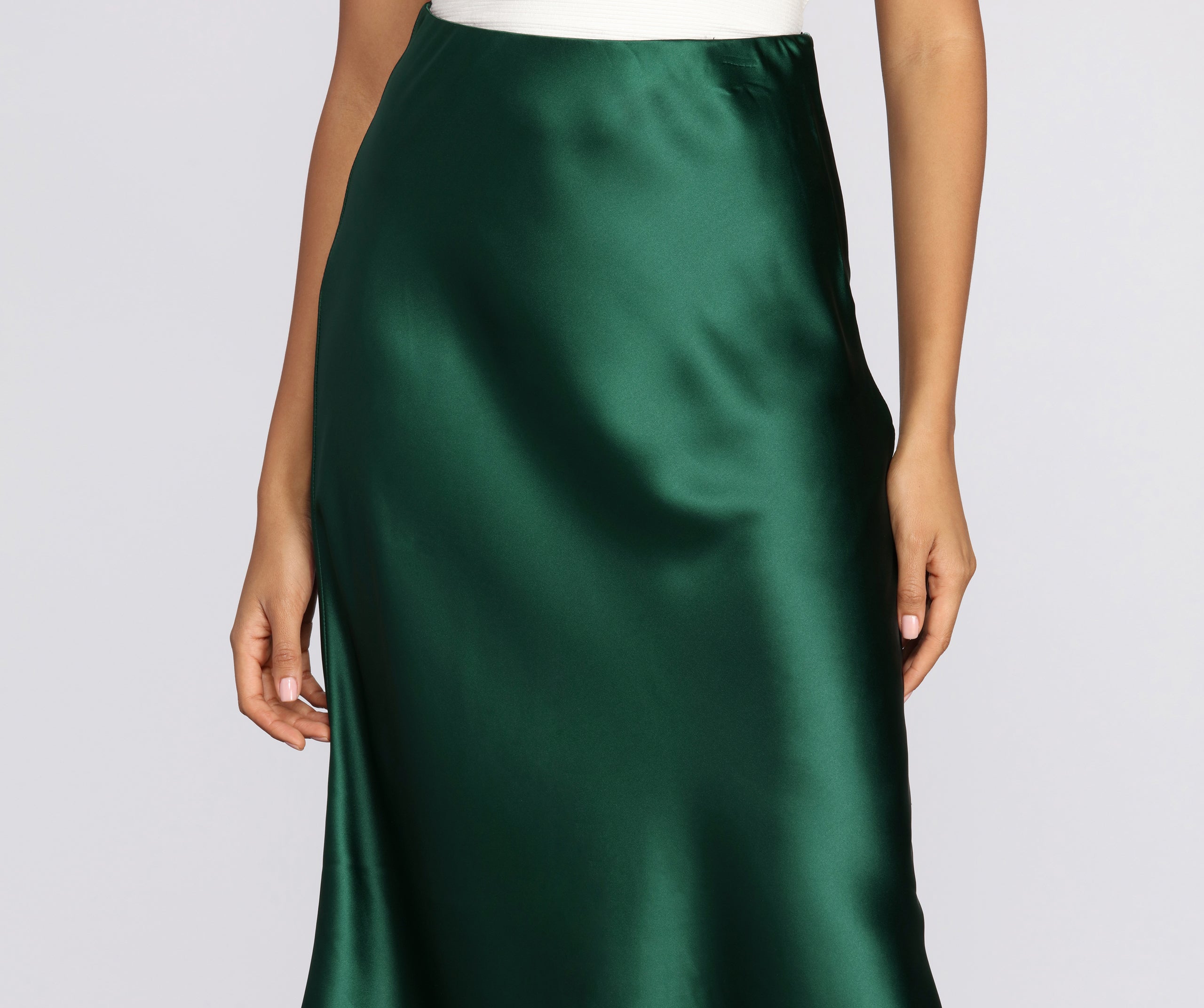 Minimalist Satin Midi Skirt