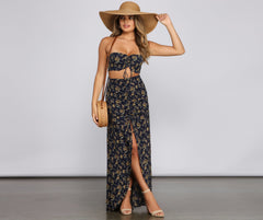 Ditsy Floral Ruffled Maxi Skirt