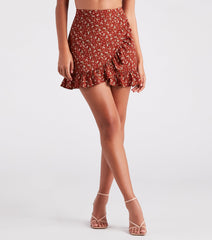 Look Your Cutest Floral Chiffon Mini Skirt