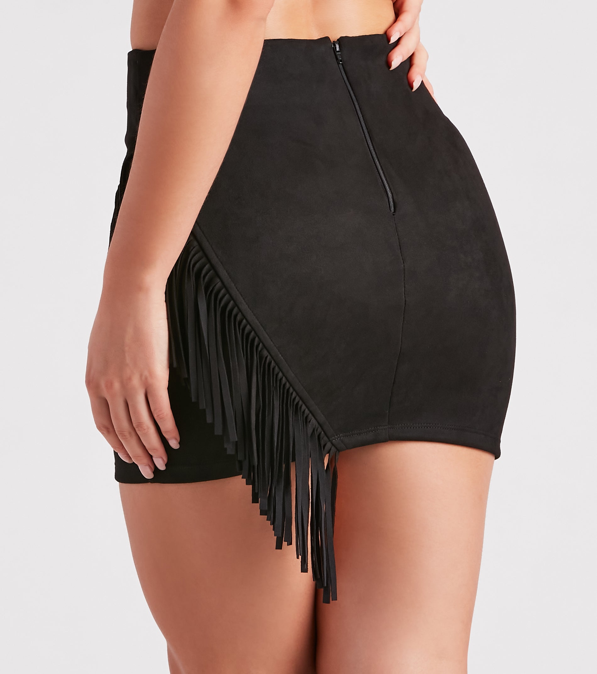 Cowgirl-Chic Fringe Mini Skirt