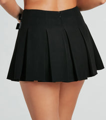 Play Time Double Belt Woven Mini Skirt