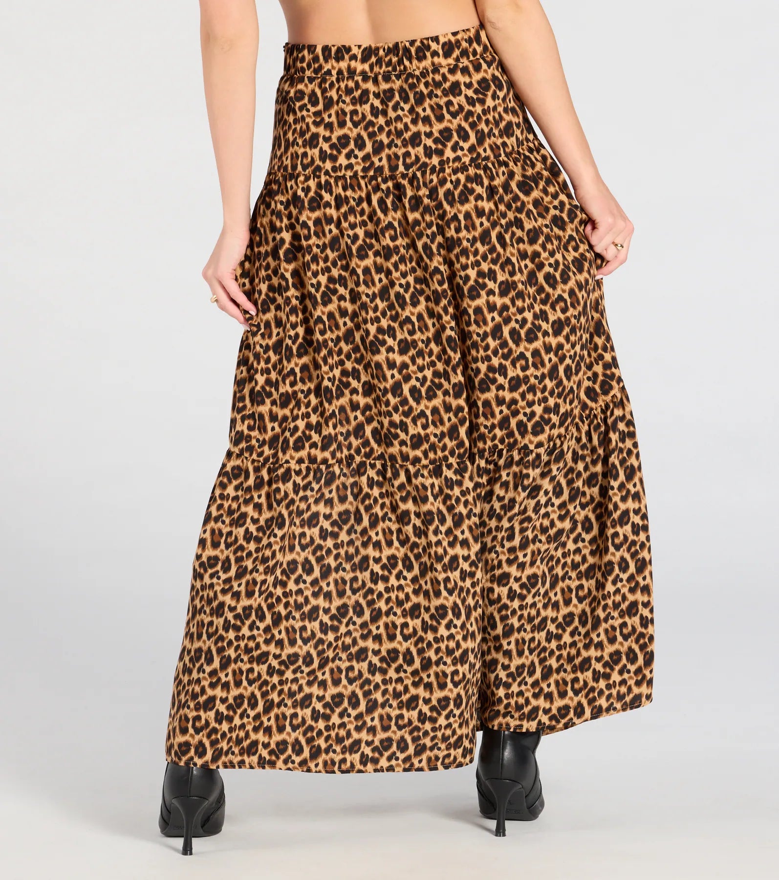 On The Prowl High-Rise Slit Leopard Maxi Skirt
