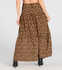 On The Prowl High-Rise Slit Leopard Maxi Skirt