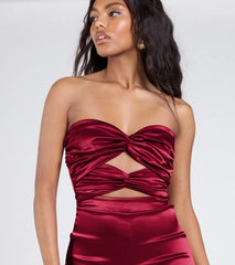 Looking Luxe Cutout Satin Wide-Leg Jumpsuit