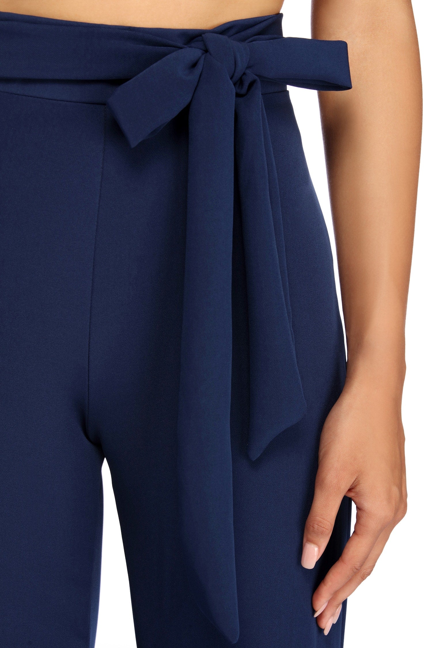 Stylishly Sealed Tie Waist Pants
