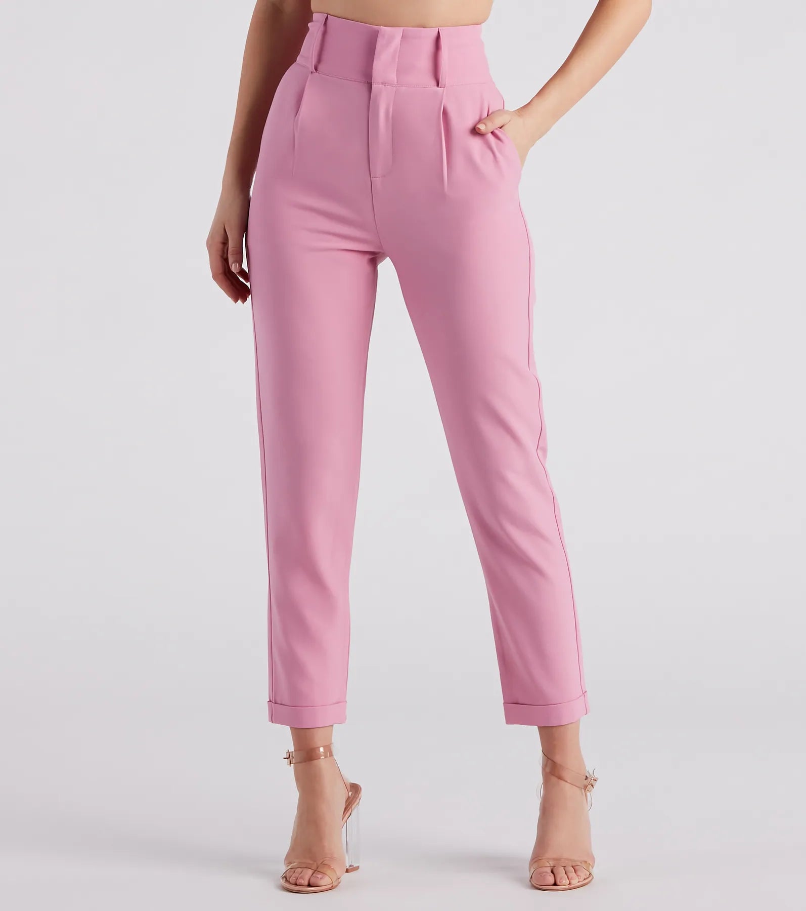 Perfectly Pleated Cuffed Trouser Pants
