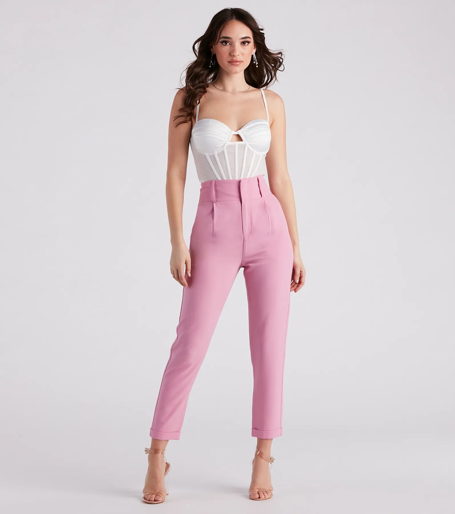 Perfectly Pleated Cuffed Trouser Pants