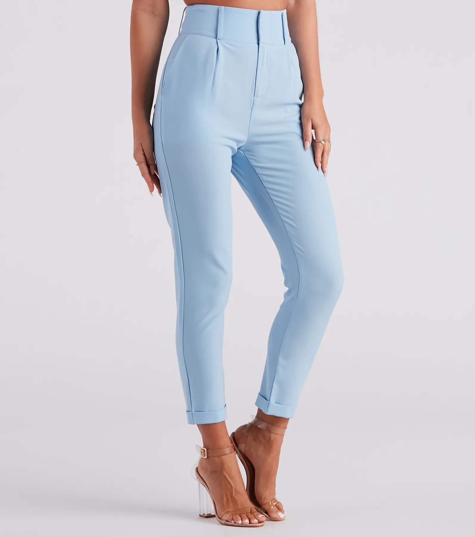 Perfectly Pleated Cuffed Trouser Pants
