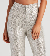 Sparkle Show Sequin Flare Pants