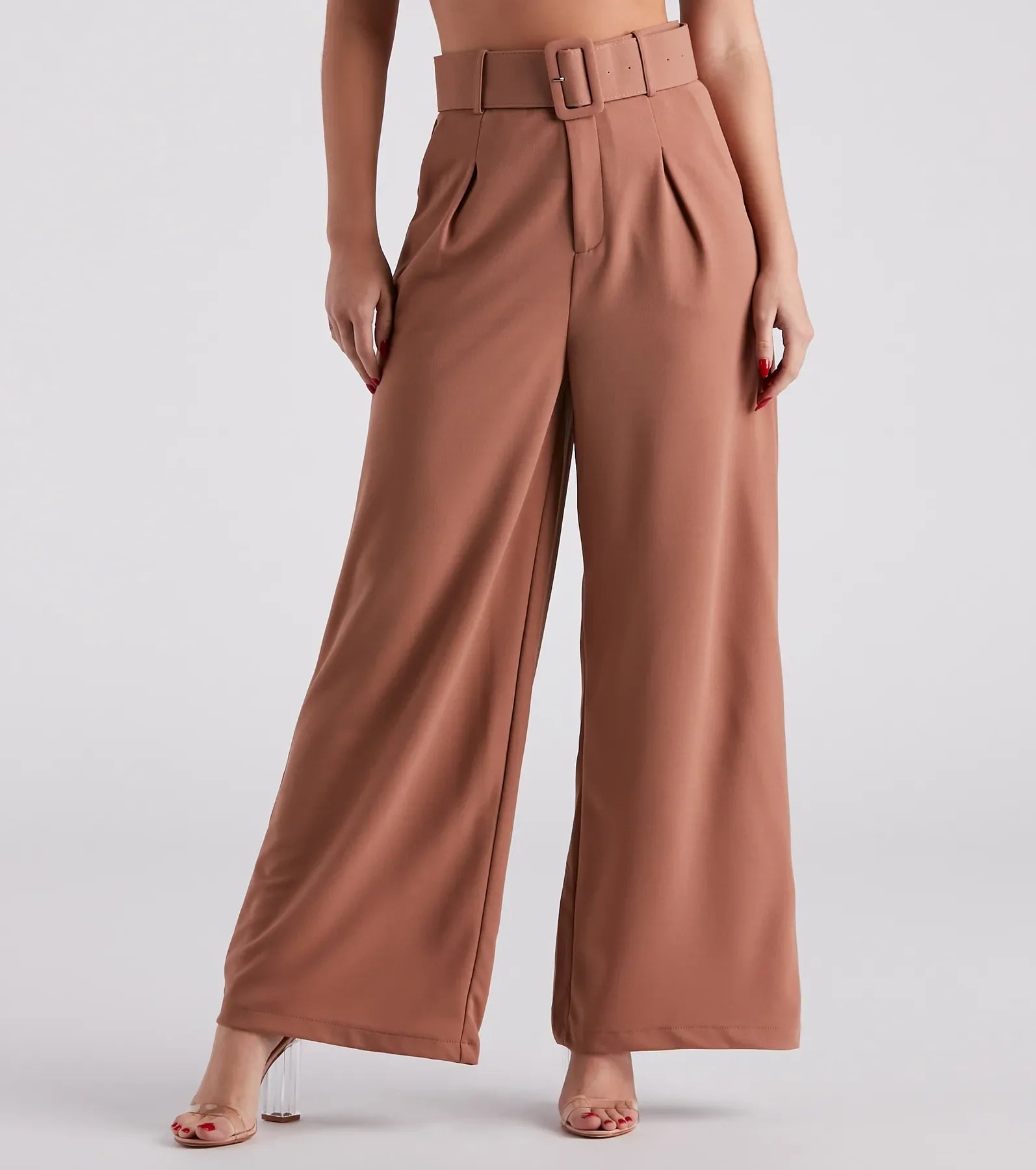 Flip In Reverse Belted Trouser Pants