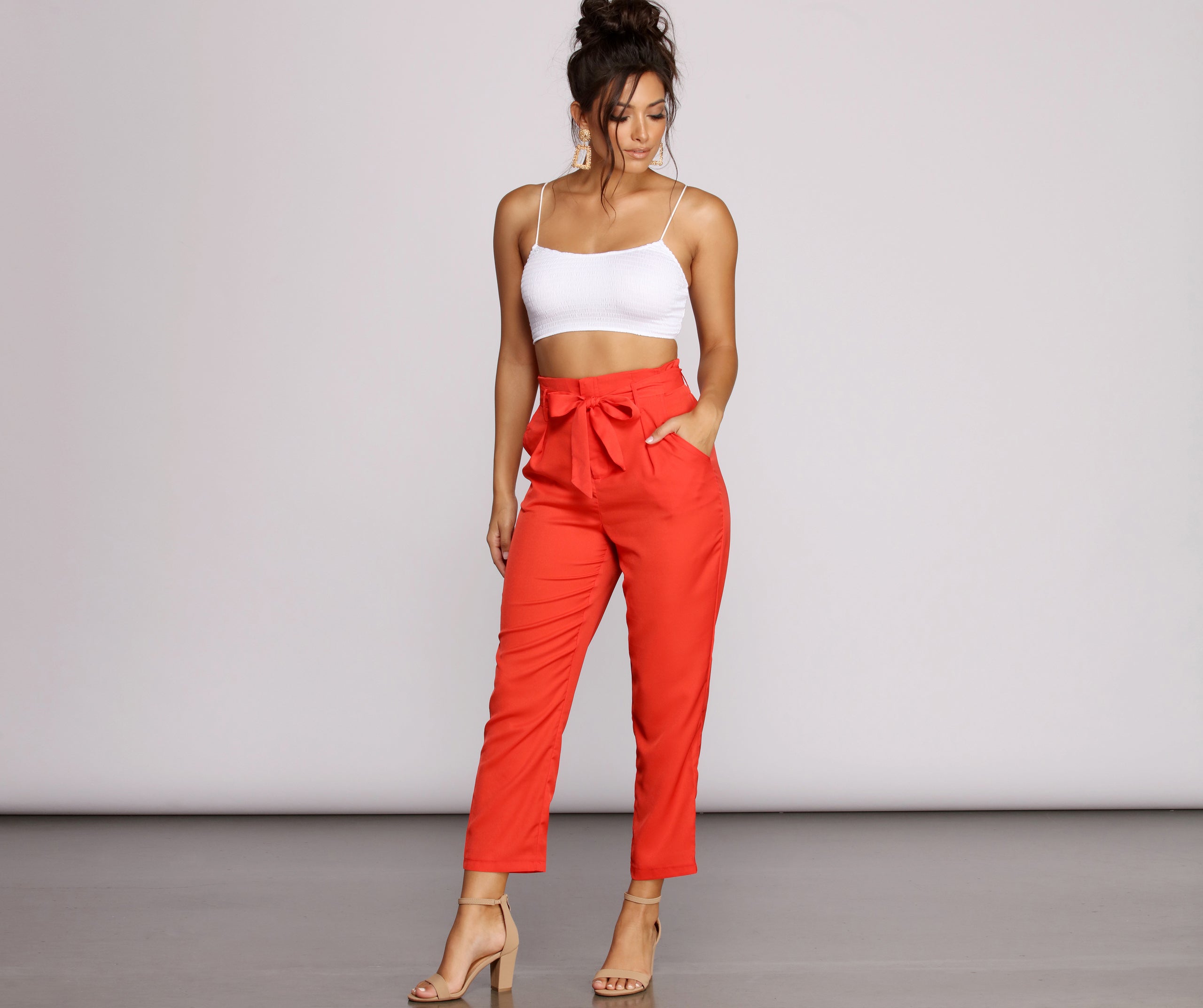 Tapered Tease High Waist Dress Pants