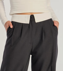 First Look Contrast Wide-Leg Pants