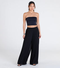 Pretty Pleats High-Rise Chiffon Palazzo Pants