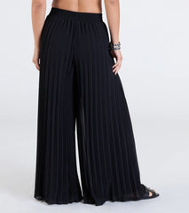 Pretty Pleats High-Rise Chiffon Palazzo Pants
