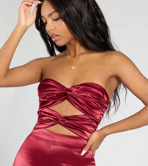 Late Nights Cutout Satin Wide-Leg Jumpsuit